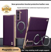 Rotating Stand for Samsung Z Fold 8 8 Ultra Case Genuine Leather Magnetic Full Coverage Flip Leather Case for Samsung Z Fold7 5 Galaxy Z Fold 8 Ultra