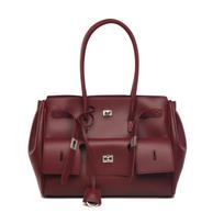 Women Tote Bag with Decorative Stitching Large Capacity Multi Pocket Commuter Shoulder Bag Soft PU Leather Zipper Minimalist Fashion Handbag brown