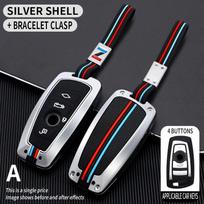 Car Remote Key Case Cover Shell Fob For BMW 1 3 5 7 Series X1 X3 X4 X5 F10 F15 F16 F20 F30 F18 F25 M3 M4 E34 Car Accessories Silver Kit-4 black