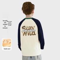 JEEP Children's Color-Block Long-Sleeve T-Shirt 130cm black
