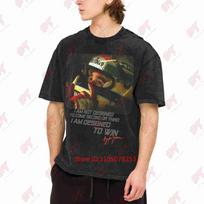 Ayrton Senna Vintage Washed Tee Pure Cotton T-Shirt 3XL black