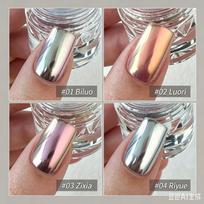 Silk Moonlight Mirror Powder –High-Shine Chrome Nail Pigment,Electroplating Effect,Ultra-Sparkle Aurora Dust,Tiny Amount Enough