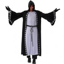 M-XXL Medieval Cloak Grim Reaper Costume Wizard Robe Halloween Party Outfit Men M gray