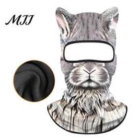 Windproof Ski Mask 3D Animal Balaclava Face Mask, Full Cover with Ears, Lightweight Dog Cat Fox Tiger Cosplay Guard for Halloween Skiing Cycling One Size A gray