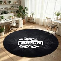 Oasis Printed Round Crystal Velvet Rug Soft Non Slip Floor Carpet For Bedroom Holiday Gift 100cmx100cm
