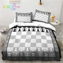 Funny Chess Board Bedding Set Single Twin Full Queen King Size Bed Set Adult Kid Bedroom 3D Printed Bedding Gift 70x133cm 2pcs white