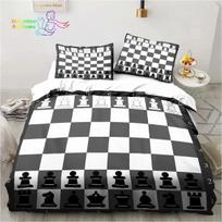 Funny Chess Board Bedding Set Single Twin Full Queen King Size Bed Set Adult Kid Bedroom 3D Printed Bedding Gift 70x133cm 2pcs white