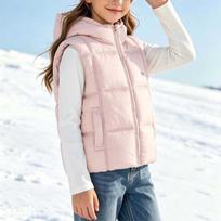 Kids Fashion Casual Stand Collar Zip-Up Sleeveless Vest Jacket, Plaid and Color Outerwear 140 white