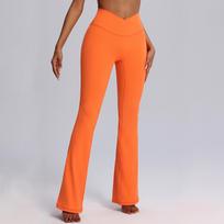Oasis Peach Hip Flare Yoga Pants: Versatile High-Waisted Wide-Leg Fitness Trousers for Women EU (S) brown