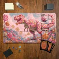 Pink Candy Dinosaur Magic Party Mouse Pad Playmat 24 X14  MTG TCG Office Desk Mat for Work Game PC Laptop Rug Carpet MousePad 600x300x2mm gray