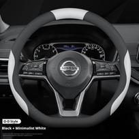 For Nissan Steering Wheel Cover Nappa Ultra Thin Micro Fiber Leather Qashqai J10 Tiida Juke X Trail T32 March Primastar Terrano H777 gray