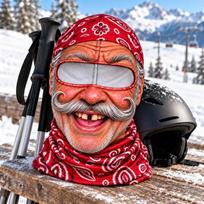 Men's Winter 3D Print Funny Ski Scarf Hat for Outdoor Sports One Size red