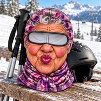 Men's Winter 3D Print Funny Ski Scarf Hat for Outdoor Sports One Size