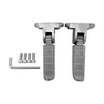 Rear Footrest for Electric Bike Passenger Support, Folding Aluminum Alloy Peg Set with Ridged Pedals, 4.50cm Hole Spacing, Bolt On Upgraded 1