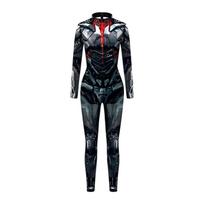 Adult Halloween Cosplay Costume, Long Sleeve Zip-Up Full Body Jumpsuit Bodysuit for Parties 170 white