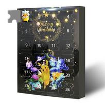Pokemon Kalėdų kalendorius 24 dienos Kalėdų laukimo dovanų dėžutė Slepiančioji dėžutė Vaikams Berniukams Mergaitėms Šventinė staigmena juoda