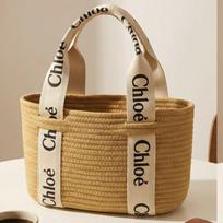 Tote bag versatile flow woven bag literary and leisure travel large-capacity bag beige