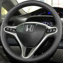 Hand-stitched For Honda Fit Jazz City 2009 2010 2011 2012 2013 Insight 2010 2011 2012 2013 2014 Car Steering Wheel Cover Blue Thread