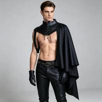 Halloween Gothic Mens Adult Cosplay Set Grim Reaper/Vampire One-Shoulder Cape Multiple Styles Stage Performances Costumes black