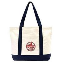 Trader Joes Large Capacity Canvas Tote Bag With Embroidery For Daily Shopping And Casual Use
