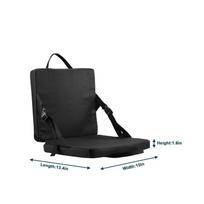 Portable Folding Stadium Seat Foldable Padded with Backrest Adjustable for Athletic black