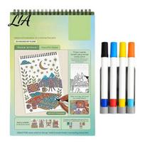 Relaxing Art Projects for Home Trace-By-Groove Guided Coloring Book, Clear Artistic Printing with 20 Decorative Illustrated Scenes Artists And