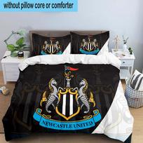 3PCS Newcastle United Crest Printed Bedding Set, Includes A Duvet Cover and Two Pillowcases for Bedroom, Suitable for All Seasons 135cmx200cm gray
