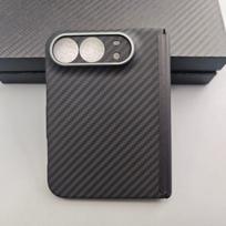 IPhone Duo Fold dėklas Kevlar anglies pluošto magnetinis apsauginis dangtelis Verslo stiliaus Anti-Fingerprint Šilumos išsklaidymas iPhone Duo