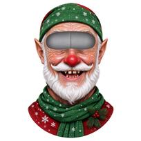 Novelty Old Man Print Ski, Funny Realistic Full Face Cover for Winter, 3D Pattern, Sunglasses Not Included One Size