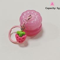 1Pcs 5G Mini Empty Plastic Lip Mask Jars With Keychain Pendant Lip Balm Cans Cream Lip Balm Containers Lipstick Makeup Container A