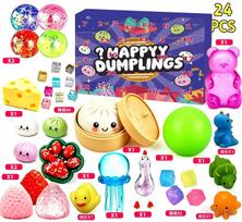 24 dienos Kalėdų atgalinės atskaitos advento kalendorius Fidget žaislas Squishy bandelė Streso mažinimo aklas dėžutės kalendorius ST-82-1:34*26.6*6.5,1250G