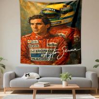 Ayrton Senna portrait racing suit helmet Patterned tapestry for bedroom and living room home decor sofas 150x200cm(59x78in)