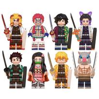 Demon Slayer Nichirin kardas konstravimo kaladėlės žaislas, Yoriichi minifigūrėlės ginklo aksesuaras, Mugen traukinio naujas surinkimo modelis Season0