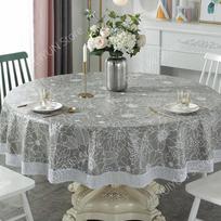 PVC Nėriniuotas Staltiesė Vandeniui Atsparus Aliejui Atsparus Apvalus Staltiesė Spausdinta Namų Valgomojo Stalo Dangalas Vestuvių Party Dekoras Diameter 152cm gray