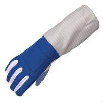 Fechtavimo kardo pirštinė su apsauga ir rankogaliu, pritaikyta fechtuotojams Saber Glove S Blue gray