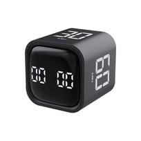 Productivity Timer Cube Timer Gravity Sensor LED Display 4Preset Productivity Time Kid Time Management Kitchen Tools Accessories3 F4-Black gray