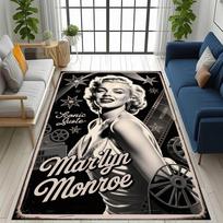 Vintažinis Marilyn Monroe žvaigždės juodame rėme neslystantis grindų kilimėlis Retro Holivudo įžymybė skalbiamas vidaus svetainės miegamojo zonos kilimas 70x100cm( 27x39in )