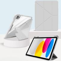 For iPad 11 Pro Case with Pencil Slot for Air 4 5 6 7 3Y Fold 13 Inch Leather Cover Fits 10.2 Tablet iPad Mini6/7 8.3' white