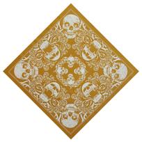 21'' Skull Pattern Bandana Head Scarf Turbans for Women Male Street Turbans Unisex Head Wrap Bandana B beige