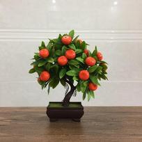 Dirbtinių vaisių vazoninis medis Bonsai Svetainės stalo dekoracija Valgomojo žalias augalas Netikėtų gėlių dekoracija 25cm x 22cm oranžinė