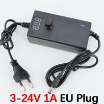 Universalus AC 220V į DC 3V-12V 3V-24V 9V-24V 1A 2A 5V 6v 8V 15v 9V 10V Maitinimo įkroviklio adapteris Reguliuojamas ekrano indikatorius Reguliatorius 3-24V 1A LED EU Plug