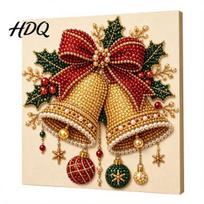 Relaxing Crafting Hobbies Christmas Faux Pearl Art Kit Santa Snowy Cottage Painting DIY Unique Party Favors 3D Bead Craft Set for Adults Home Winter B