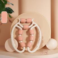 9-Wheel Leg Massager Roller for Calf Muscle Relaxation, Leg Beautifying Device, Massage Slimming Leg Ring-Shaped Leg Clamp, Sports Fitness Leg oranžinė