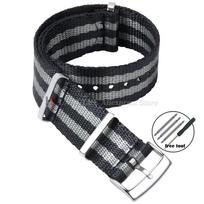20mm High Density Nylon Watch Strap for Omega Seamaster 007 Replacement Band Soft Straps Universal Sports Men Women Watch Bands 3 Black Gray-20mm gray