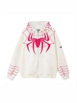 Spider-Man Print Hoodie Men Women HipHop Streetwear Fall Winter Couple Cardigan Sweatshirt M juoda