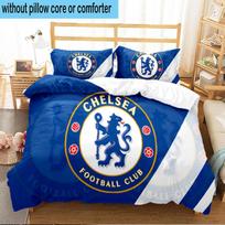 3PCS Chelsea Football Club Crest Bedding Set For Bedroom, Dormitory,Including 1pc Duvet Cover And 2pcs Pillowcases Large size Fan gift 135cmx200cm