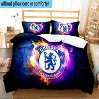 3PCS Chelsea Football Club Crest Bedding Set For Bedroom, Dormitory,Including 1pc Duvet Cover And 2pcs Pillowcases Large size Fan gift 135cmx200cm