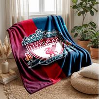 Liverpool FC Crest Sports Style Flannel Fleece Blanket Cozy Warm Throw Blanket For Couch Bed Travel All Season Use 100cmx150cm