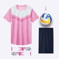 Men Women Volleyball Jersey Set Short Sleeve Sports Uniform Match Training 4XL pink