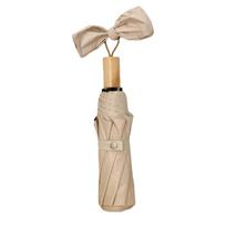 Wooden Handle Rain Umbrella Windproof Folding Sun Umbrella Fashion Sunscreen Umbrella  Women smėlis